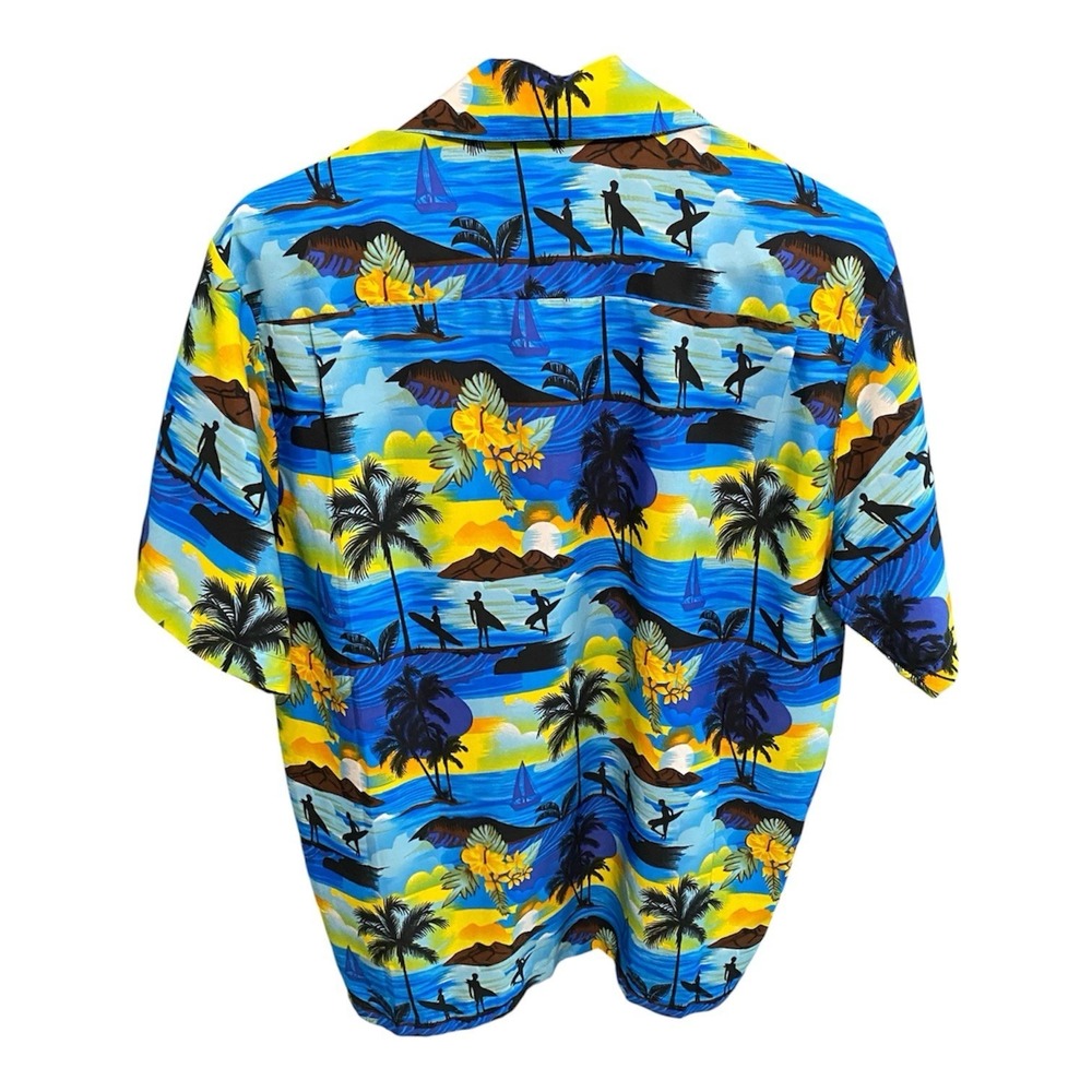 Alvish Mens Tropical Surfing Print Hawaiian Shirt Excellent Condition. Medium. - Picture 2 of 4